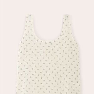 Everlane Cream Tank Top with Black Pattern